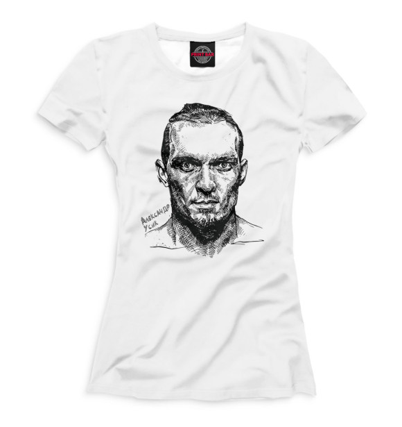 Футболка для девочек с изображением Александр Усик цвета Белый