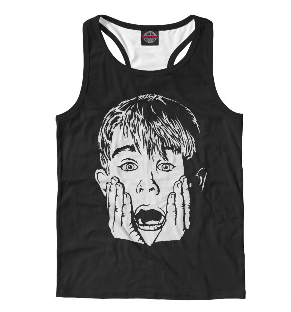 Мужская майка-борцовка с изображением Кевин - Один Дома цвета Белый