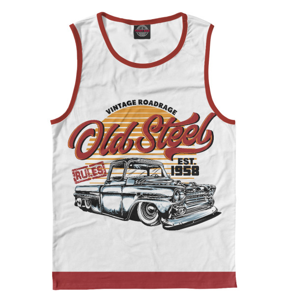Майка для мальчика с изображением Old car - vintage roadrage цвета Белый
