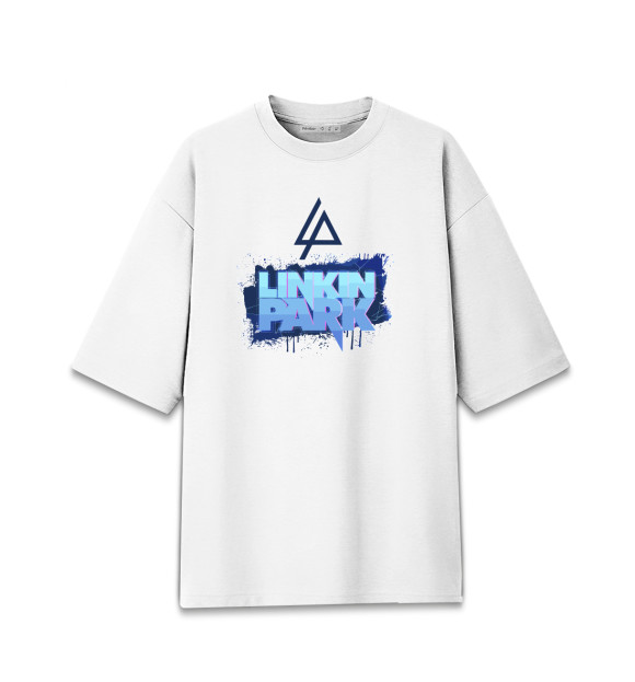 Мужская футболка оверсайз с изображением Linkin Park цвета Белый