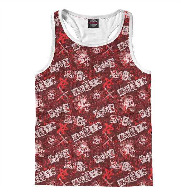 Мужская майка-борцовка с изображением ROCK цвета Белый