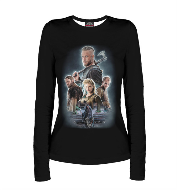 Женский лонгслив с изображением Викинги цвета Белый