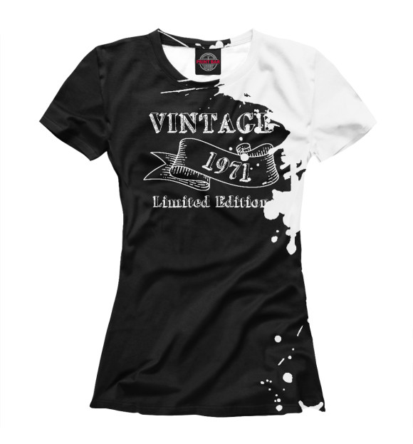 Футболка для девочек с изображением Vintage 1971 Limited Editio цвета Белый