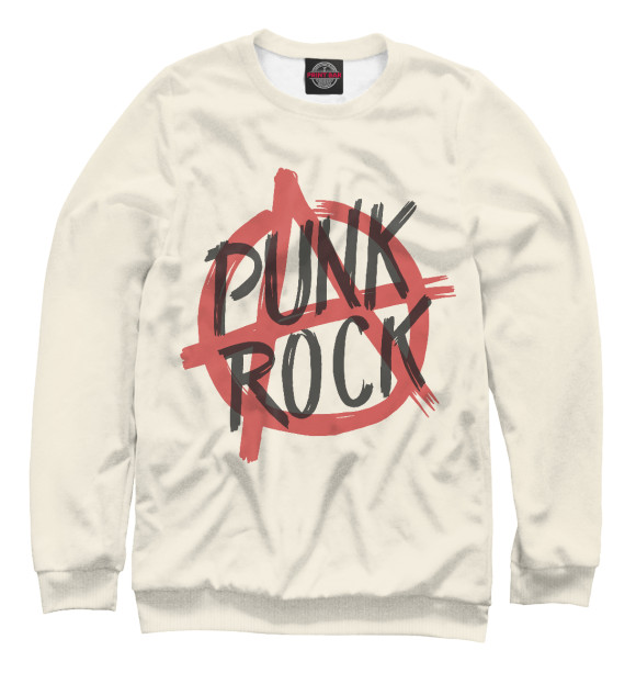 Свитшот для мальчиков с изображением Punk Rock цвета Белый