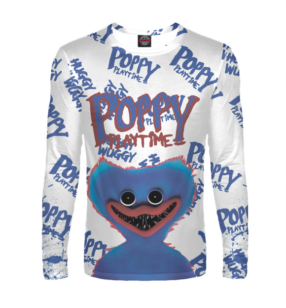 Мужской лонгслив с изображением Poppy Playtime цвета Белый
