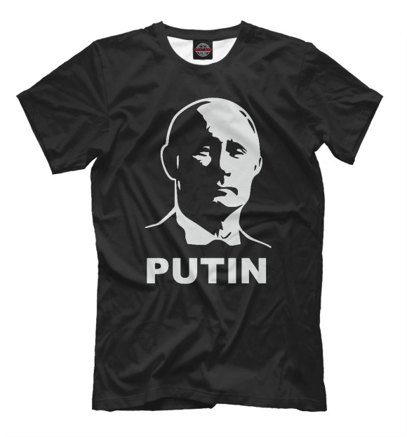 Мужская футболка с изображением Putin цвета Белый