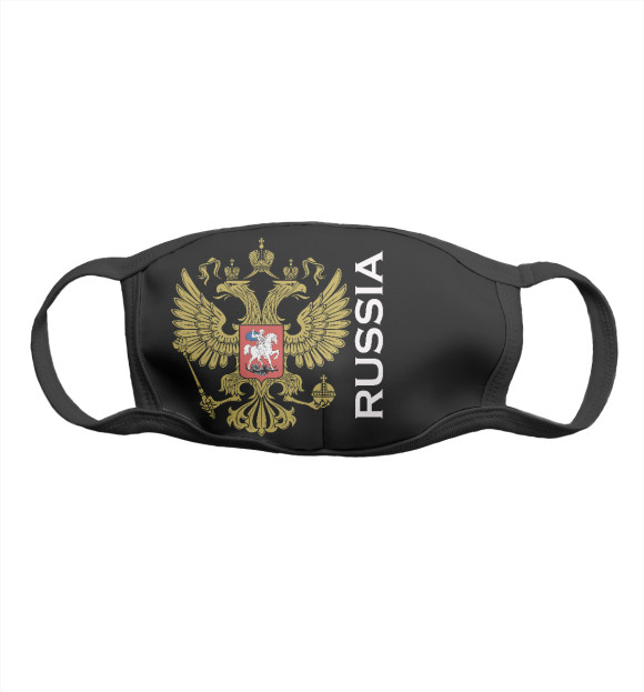 Маска тканевая с изображением Россия цвета Белый