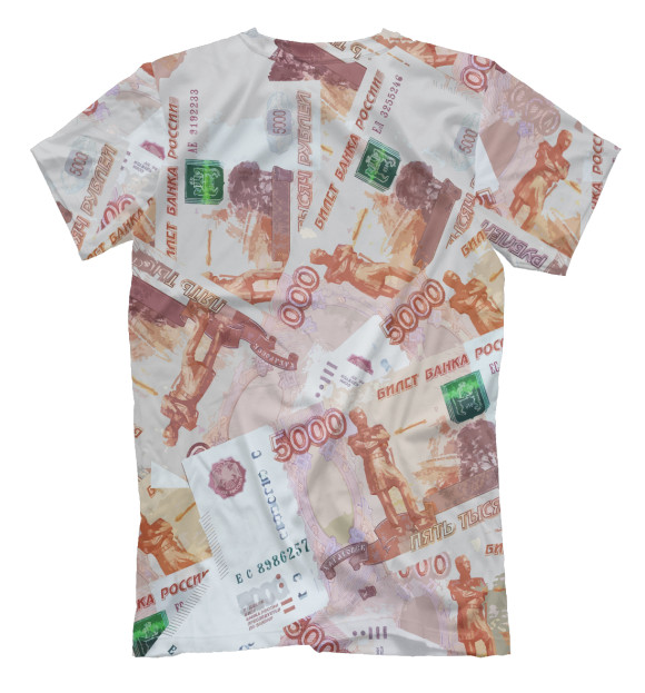 Мужская футболка с изображением 5 тысяч рублей цвета Белый