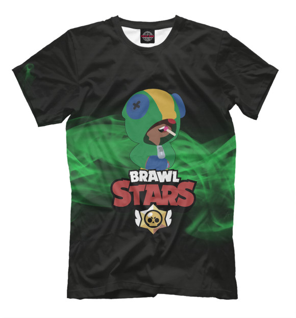 Мужская футболка с изображением Brawl Stars:Leon цвета Белый