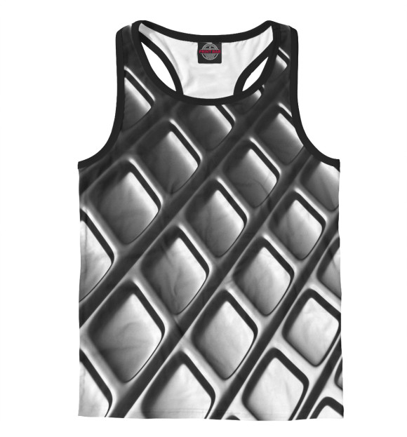 Мужская майка-борцовка с изображением Хромированная текстура цвета Белый