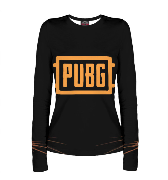 Женский лонгслив с изображением PUBG цвета Белый