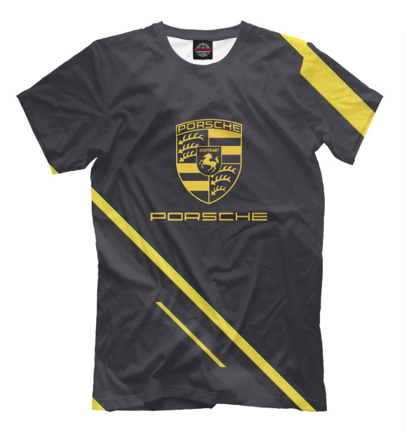 Мужская футболка с изображением Porsche цвета Белый