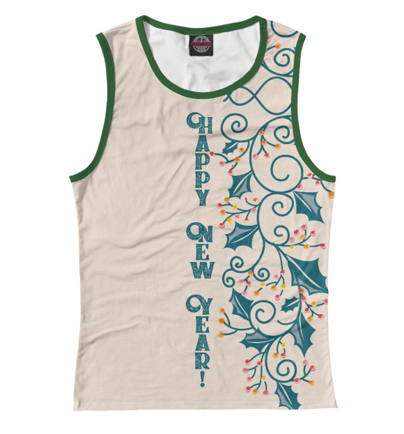 Майка для девочки с изображением Happy New Year! цвета Белый