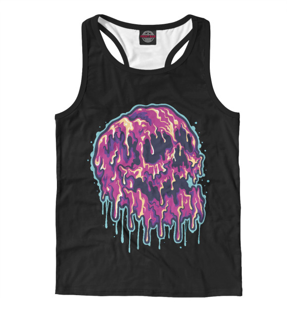 Мужская майка-борцовка с изображением Черепок цвета Белый