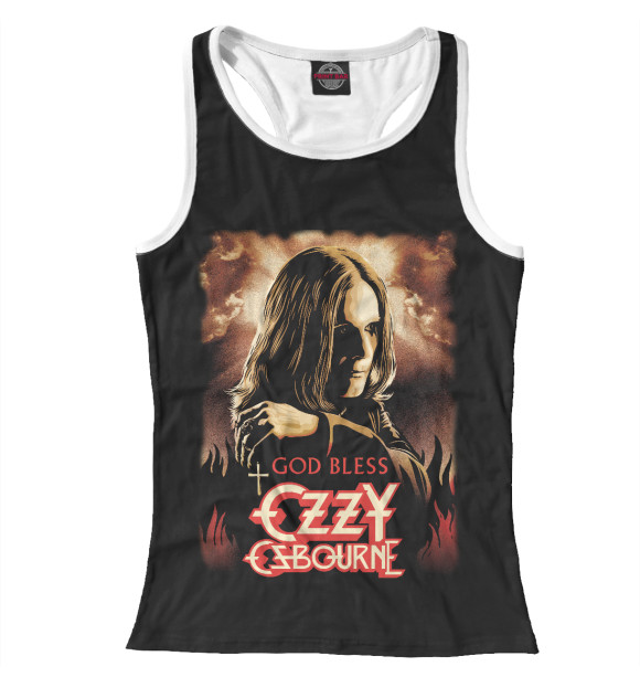 Женская майка-борцовка с изображением Oozzy osbourne цвета Белый