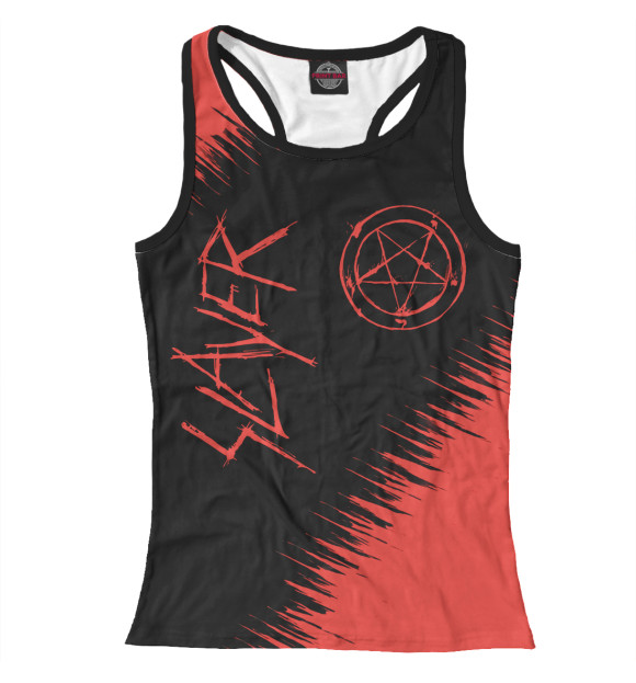 Женская майка-борцовка с изображением Slayer цвета Белый