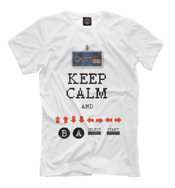 Мужская футболка с изображением Код Konami цвета Белый