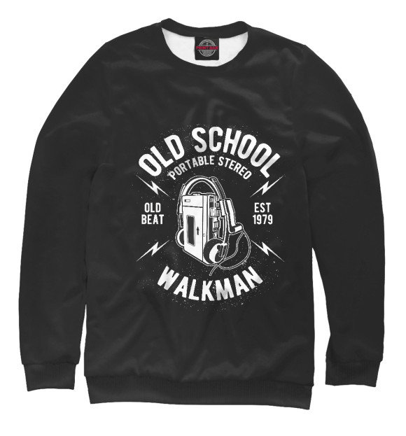 Свитшот для мальчиков с изображением Old school walkman цвета Белый