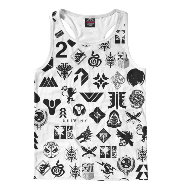 Мужская майка-борцовка с изображением Destiny цвета Белый