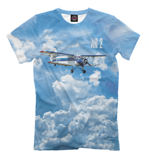 Мужская футболка с изображением Самолет Ан-2 цвета Белый