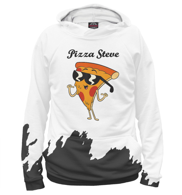 Худи для девочки с изображением Pizza Steve цвета Белый