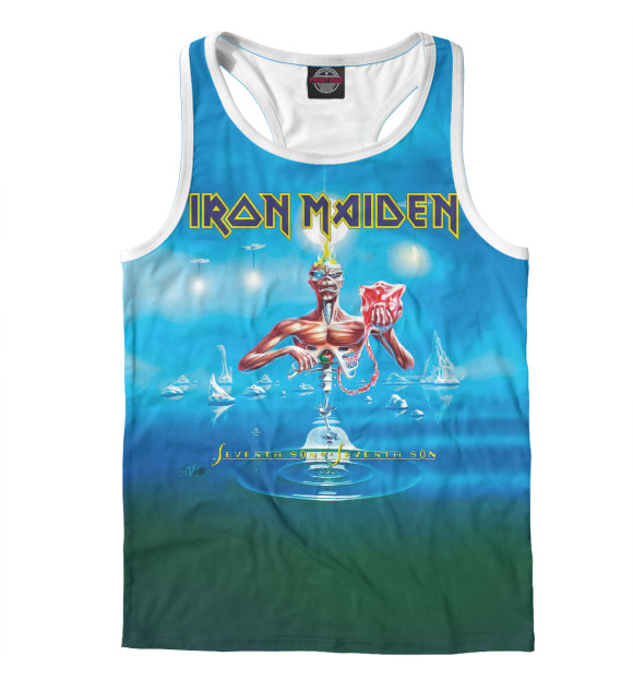 Мужская майка-борцовка с изображением Iron Maiden цвета Белый