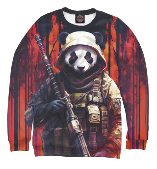 Женский свитшот Медведь панда солдат