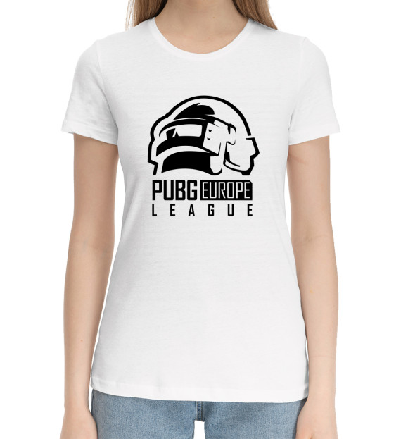 Женская хлопковая футболка с изображением PUBG цвета Белый