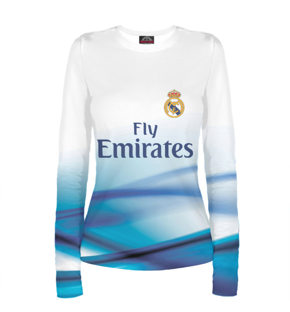 Женский лонгслив с изображением Real Madrid цвета Белый