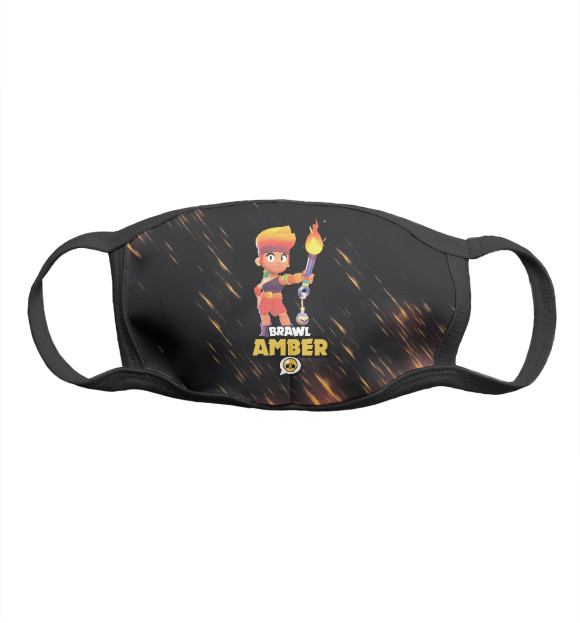 Маска тканевая с притом BRAWL STARS AMBER цвета Белый Маска тканевая с изображением BRAWL STARS AMBER цвета Белый