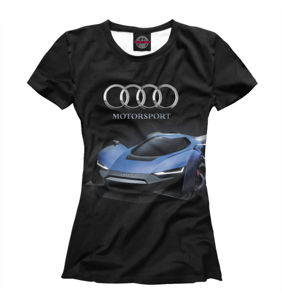Женская футболка с изображением Audi Motorsport цвета Белый