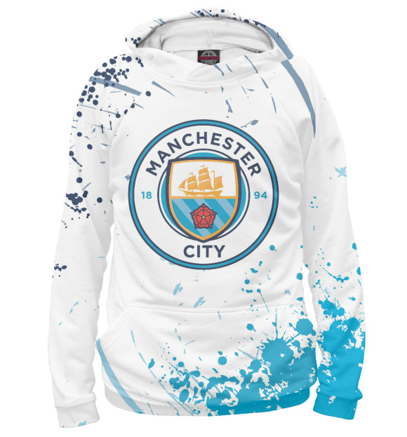 Женское худи с изображением Manchester City цвета Белый