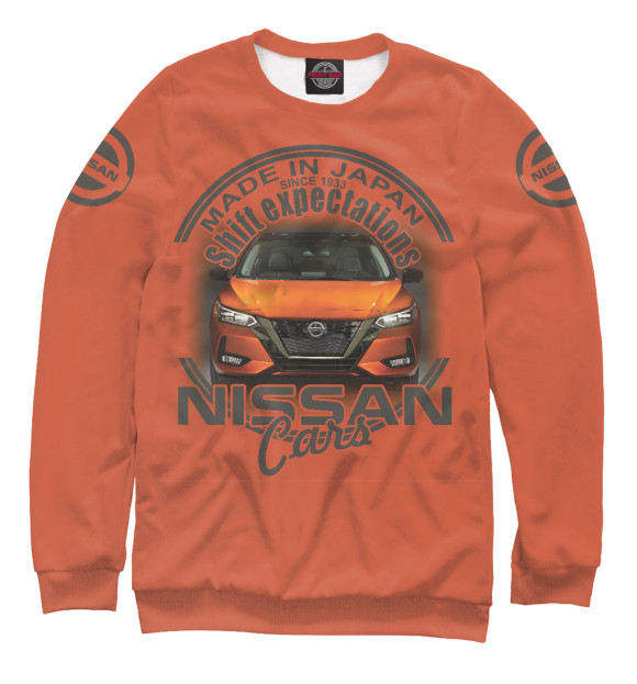 Свитшот для девочек с изображением Nissan цвета Белый