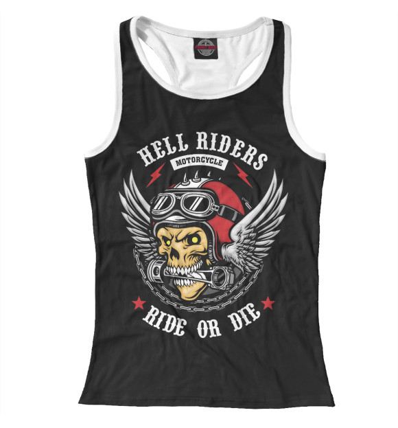 Женская майка-борцовка с изображением Hell Riders цвета Белый