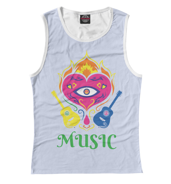 Майка для девочки с изображением Мир музыке цвета Белый