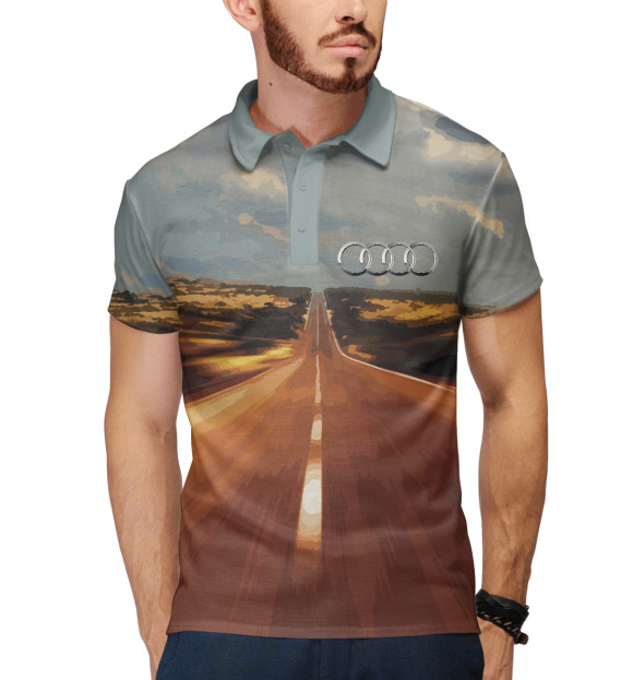 Мужское поло с изображением Скорость цвета Белый