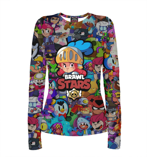 Женский лонгслив с изображением Brawl Stars:Jessie цвета Белый