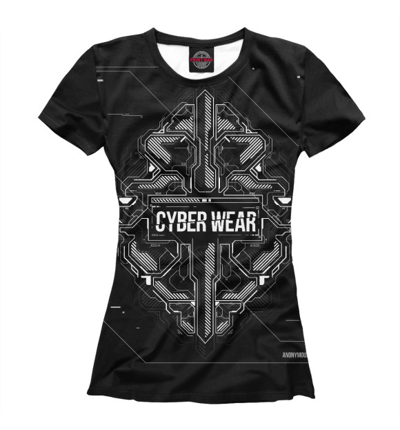 Женская футболка с изображением Cyber Wear цвета Белый
