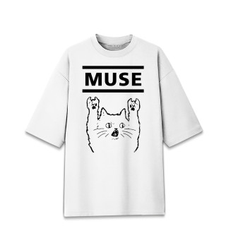 Мужская футболка оверсайз Muse - Rock Cat