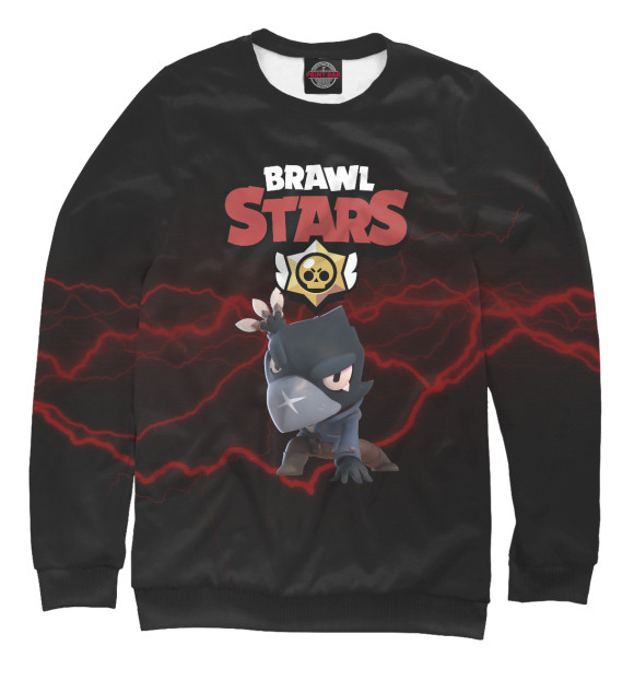 Свитшот для девочек с изображением Brawl Stars: CROW цвета Белый