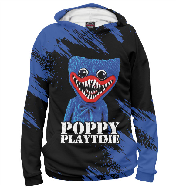 Мужское худи с изображением Poppy Playtime Хагги Вагги цвета Белый