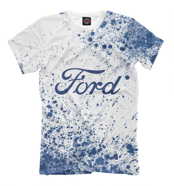 Мужская футболка с изображением Ford - Взрыв цвета Белый