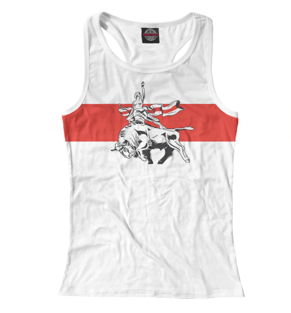 Женская майка-борцовка с изображением Бело-красно-белый флаг цвета Белый