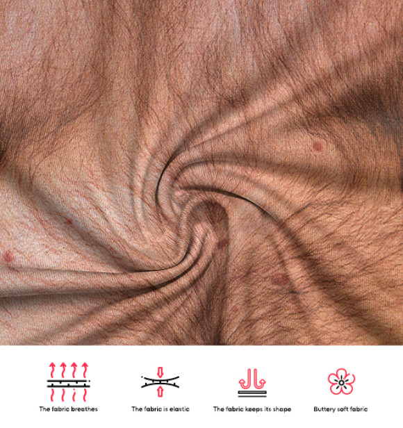 Мужская футболка с изображением Волосатая грудь цвета Белый