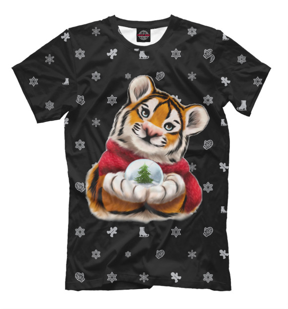 Футболка для мальчиков с изображением Тигренок цвета Белый