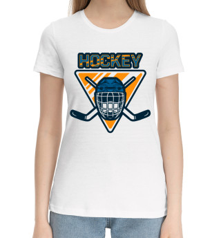 Женская хлопковая футболка Hockey