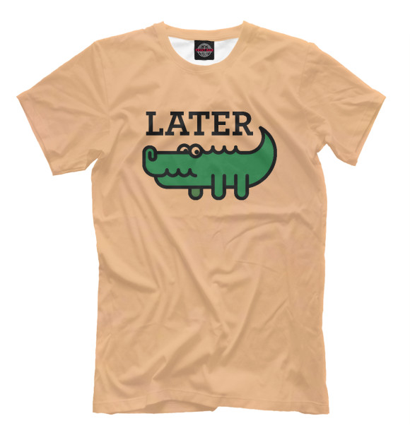 Мужская футболка с изображением Later Gator цвета Белый
