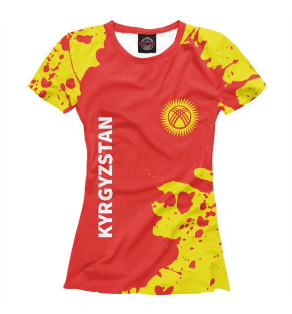 Футболка для девочек с изображением Киргизия цвета Белый