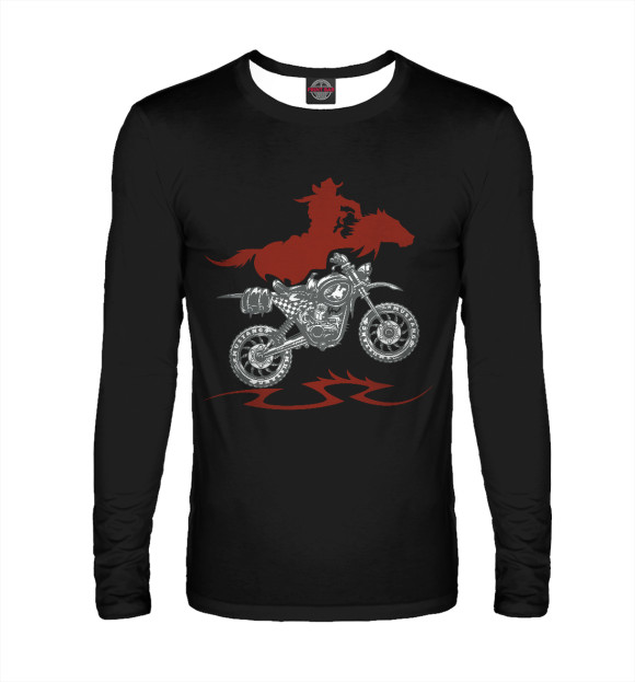 Мужской лонгслив с изображением Motocross moto цвета Белый