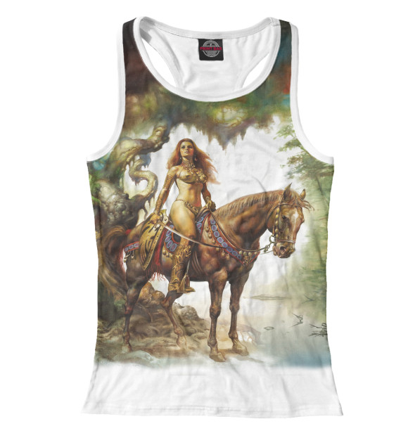 Женская майка-борцовка с изображением Амазонка цвета Белый